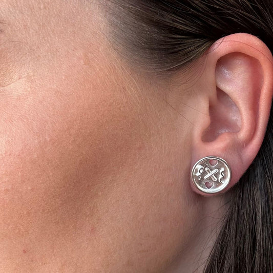 CODE Earrings – Friendship Button