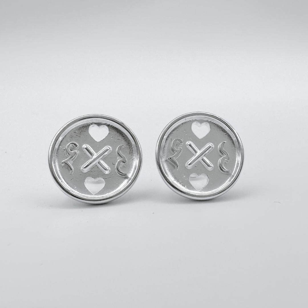 CODE Earrings – Friendship Button